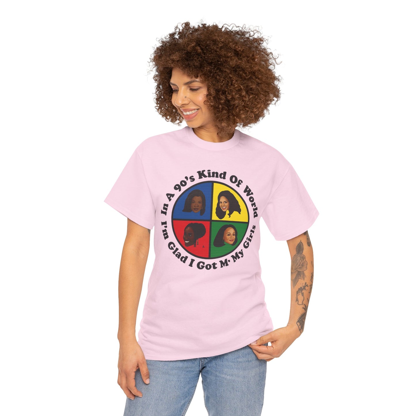 Retro 90s Kind of World Unisex Heavy Cotton Tee