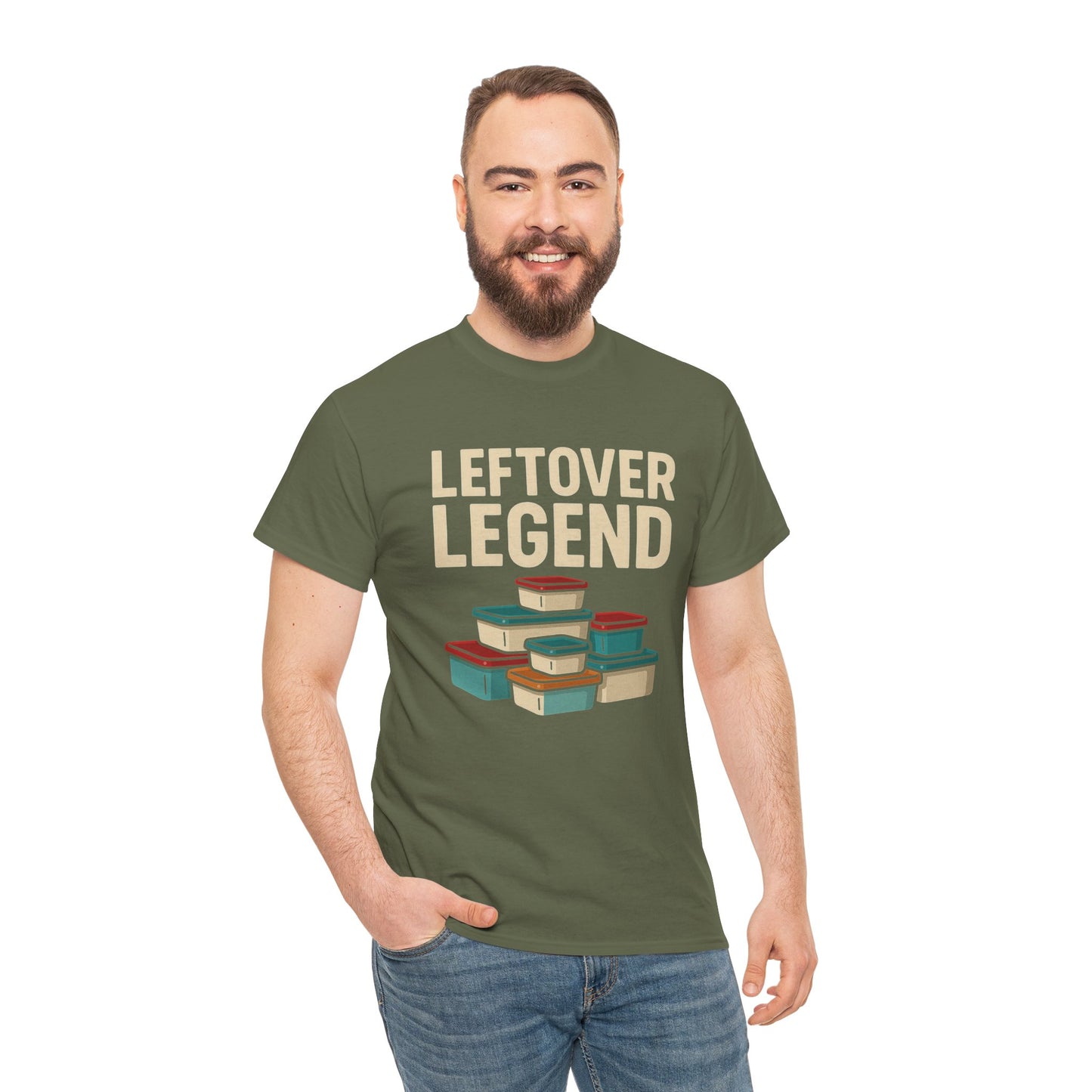 Leftover Legend Unisex Heavy Cotton Tee - Fun Foodie Shirt, Perfect for Meal Prep Lovers, Great Gift for Foodies, Casual Wear, Kitchen Humor