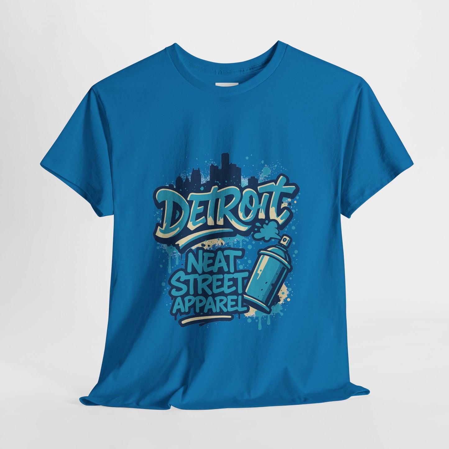 Detroit Street Art Unisex Heavy Cotton Tee - Urban Style Graphic T-Shirt