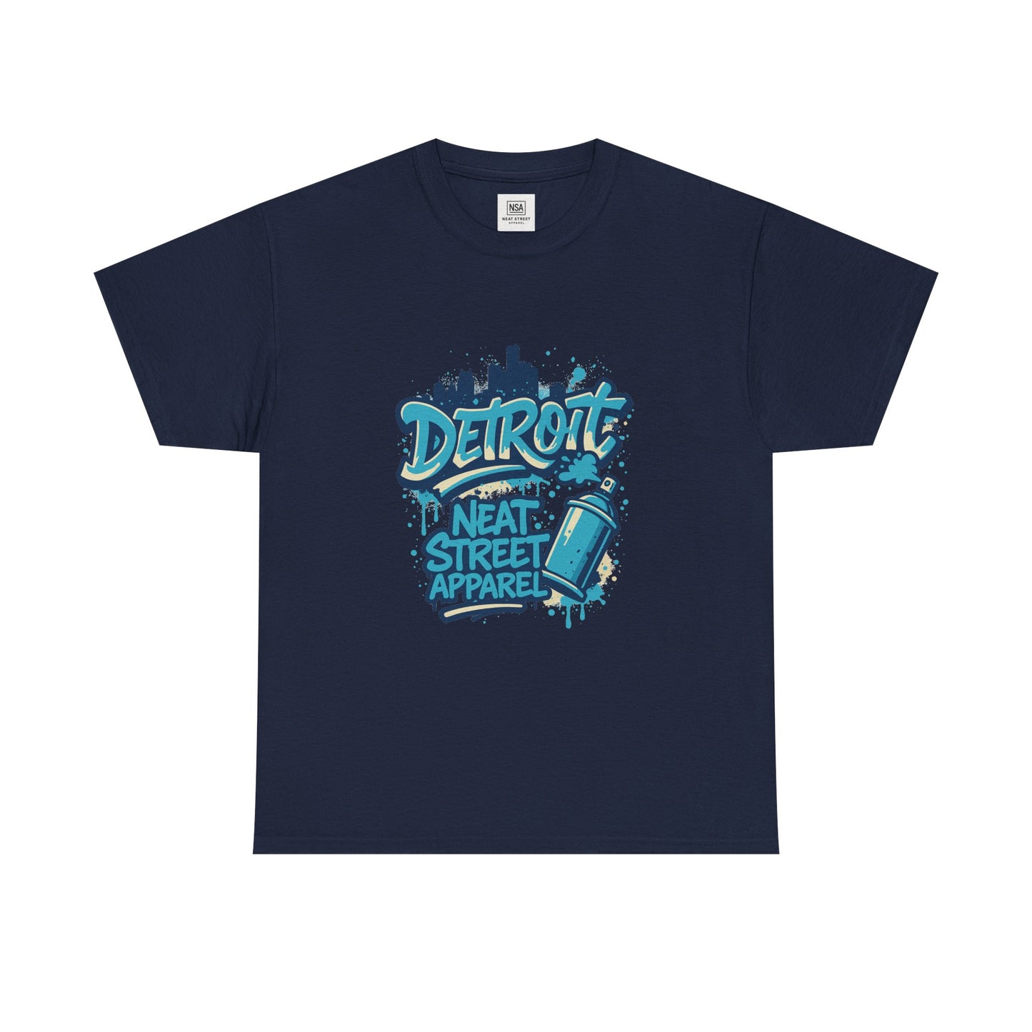Detroit Street Art Unisex Heavy Cotton Tee - Urban Style Graphic T-Shirt