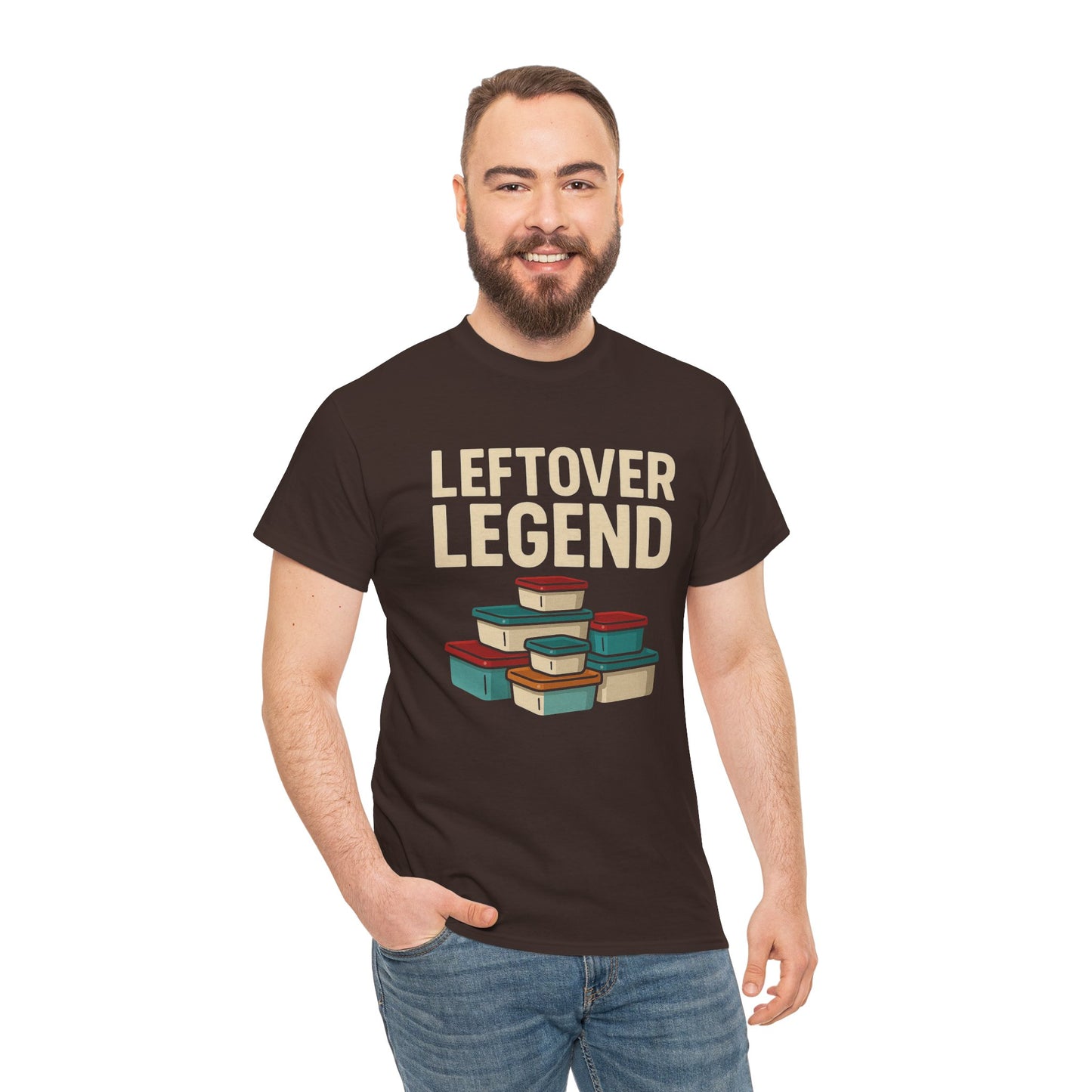 Leftover Legend Unisex Heavy Cotton Tee - Fun Foodie Shirt, Perfect for Meal Prep Lovers, Great Gift for Foodies, Casual Wear, Kitchen Humor