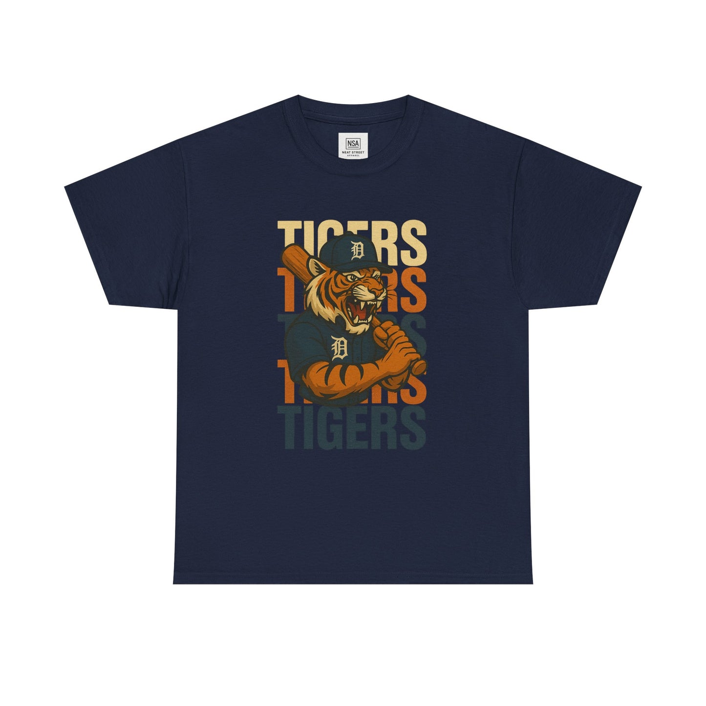 Vintage Tiger Graphic Unisex Heavy Cotton Tee - Perfect for Sports Fans