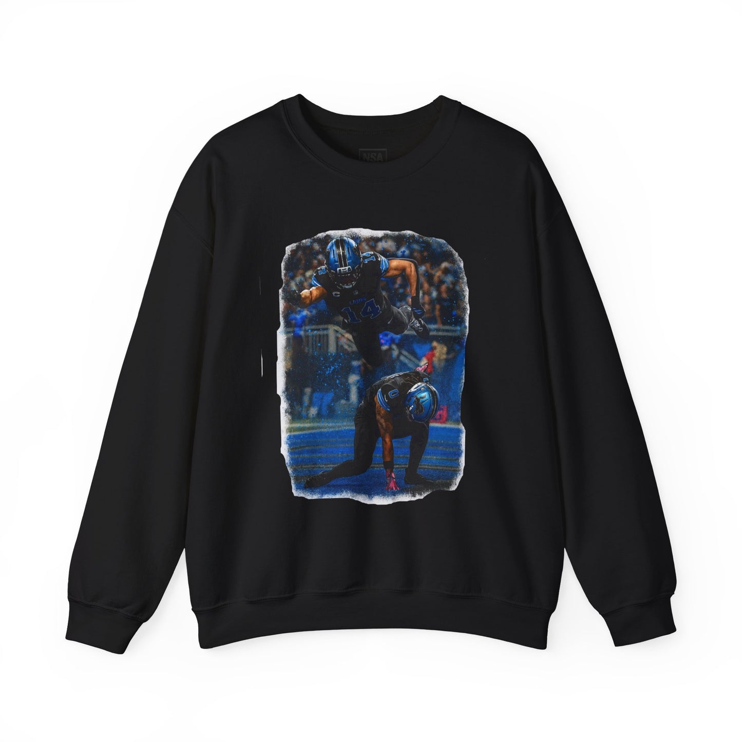 Football Tackle Crewneck Sweatshirt — Vintage Game Action Graphic