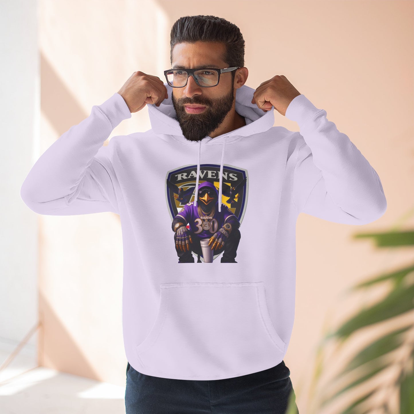 Ravens Three-Panel Fleece Hoodie