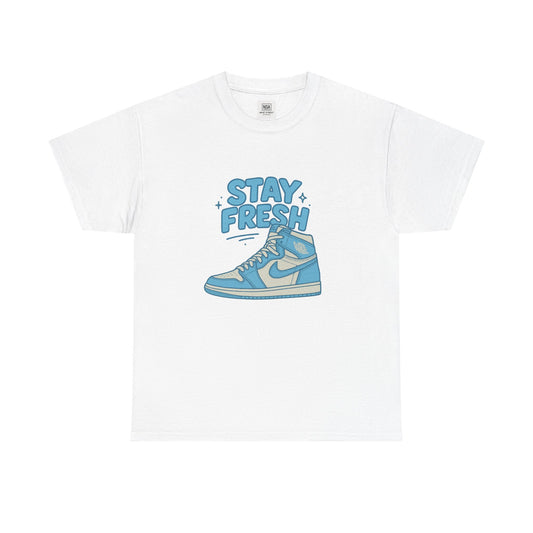 Stay Fresh Unisex Heavy Cotton Tee - Casual Graphic T-Shirt for Sneaker Lovers