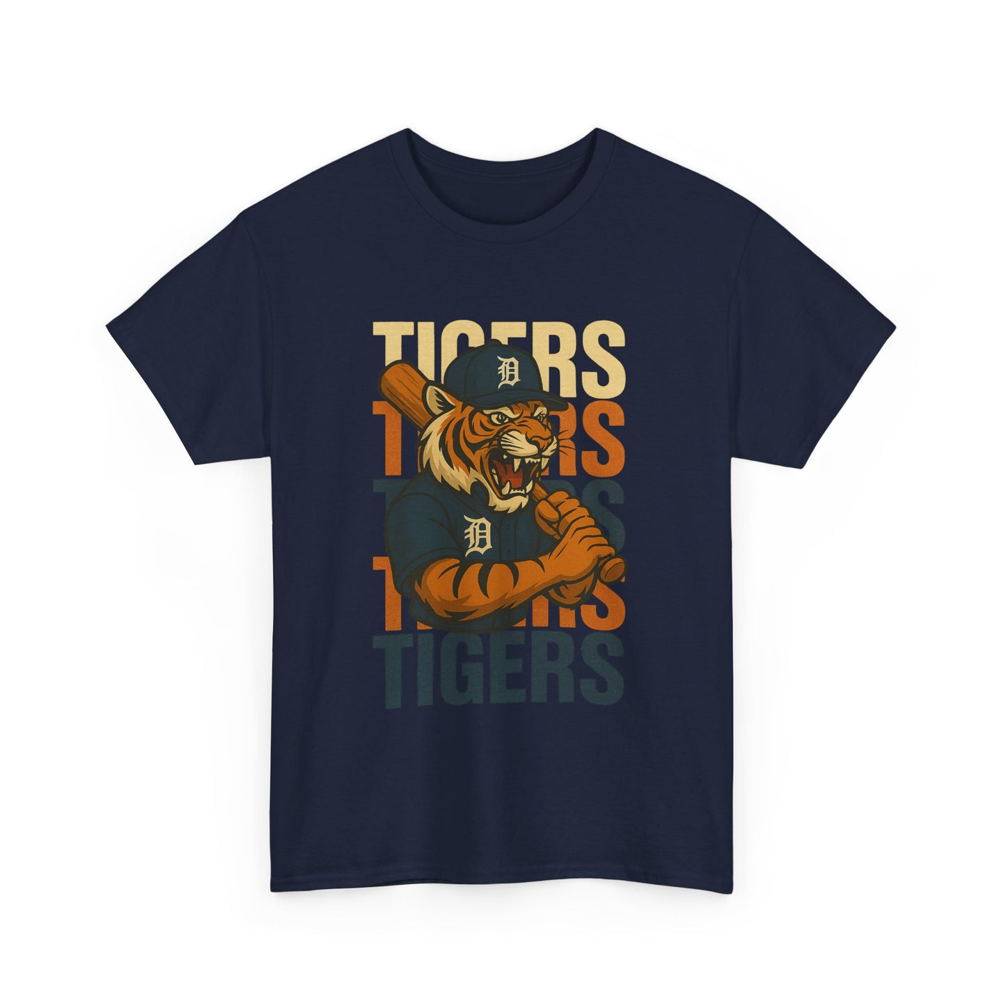 Vintage Tiger Graphic Unisex Heavy Cotton Tee - Perfect for Sports Fans