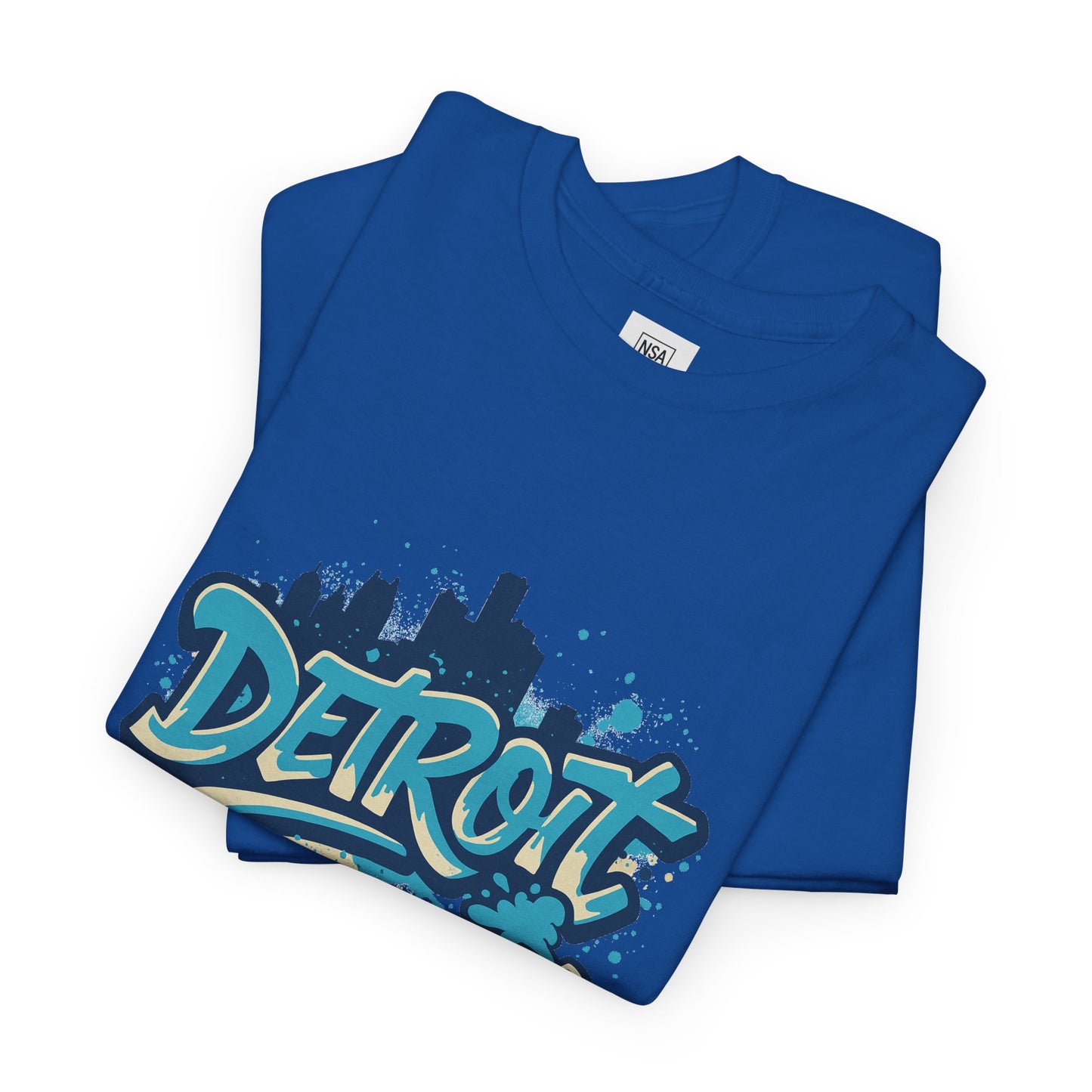 Detroit Street Art Unisex Heavy Cotton Tee - Urban Style Graphic T-Shirt