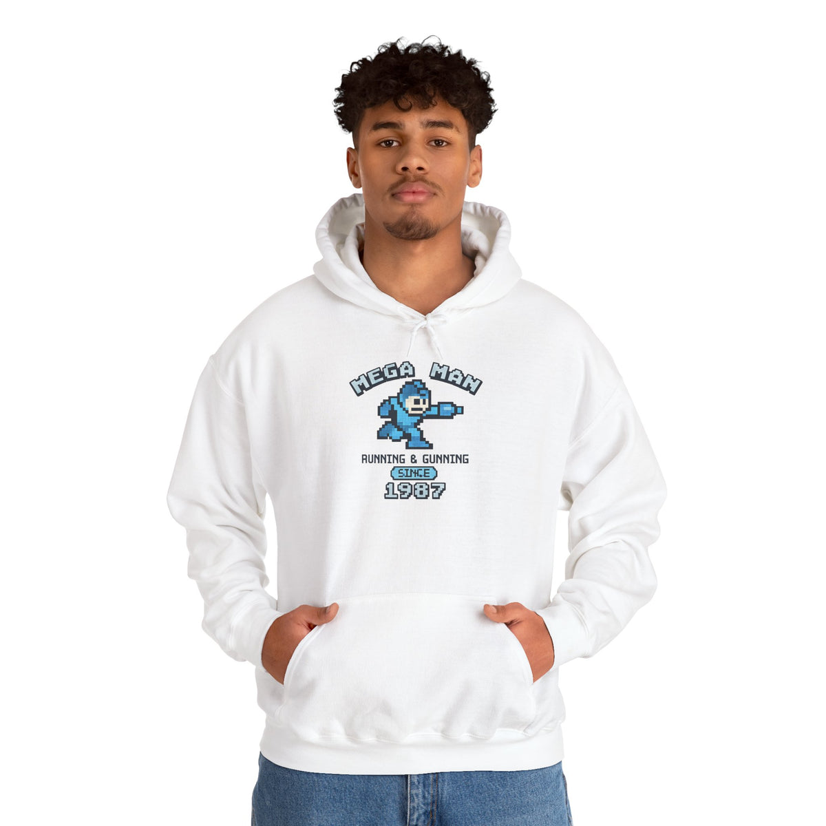 Mega Man 1987 Hoodie - Retro Gaming Pullover