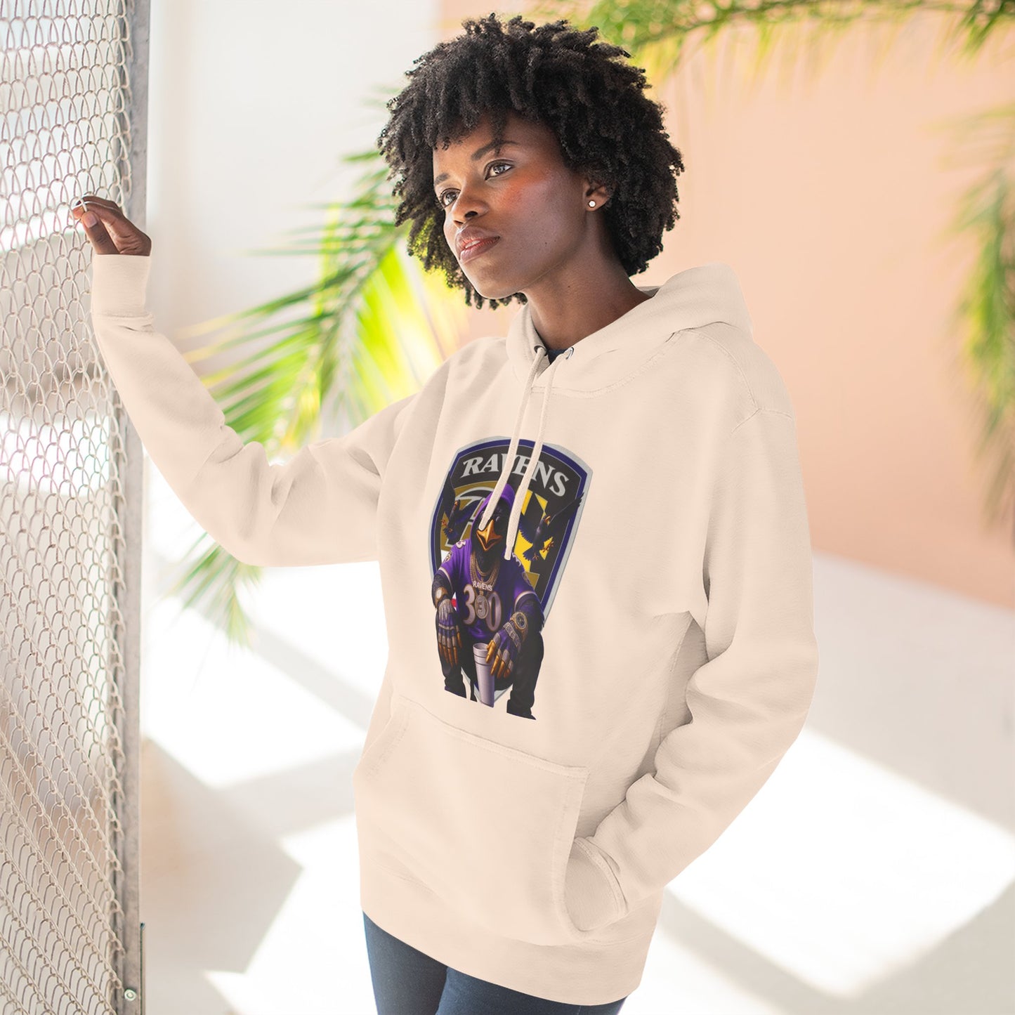 Ravens Three-Panel Fleece Hoodie
