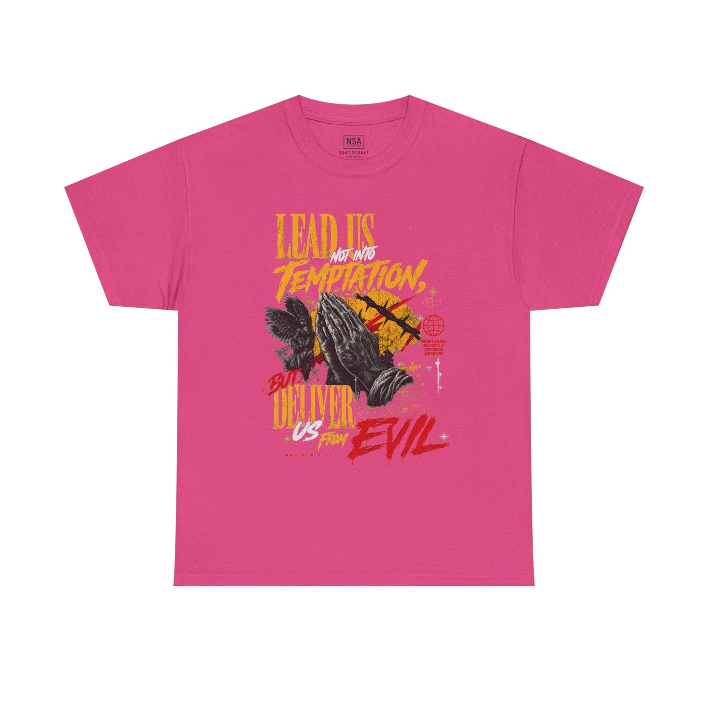 "Lead Us Not Into Temptation, Deliver Us From Evil" Graphic T-Shirt
