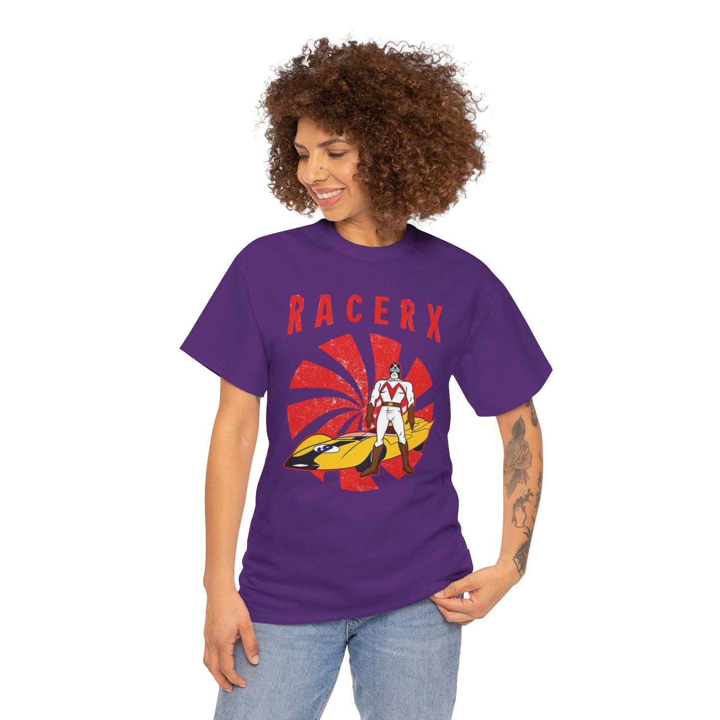 Retro Racerx Unisex Heavy Cotton Tee - Vintage Style Shirt