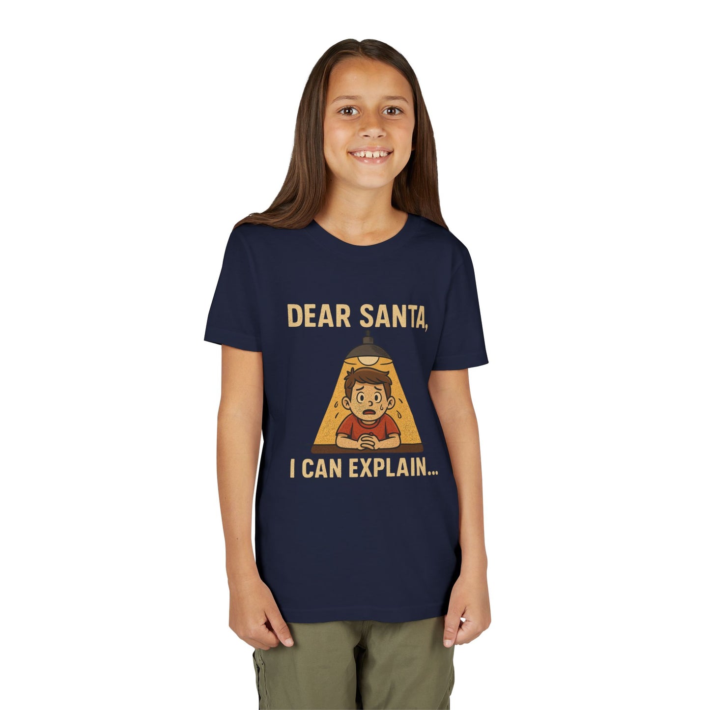Youth Short Sleeve Tee - "Santa, I can Explain"