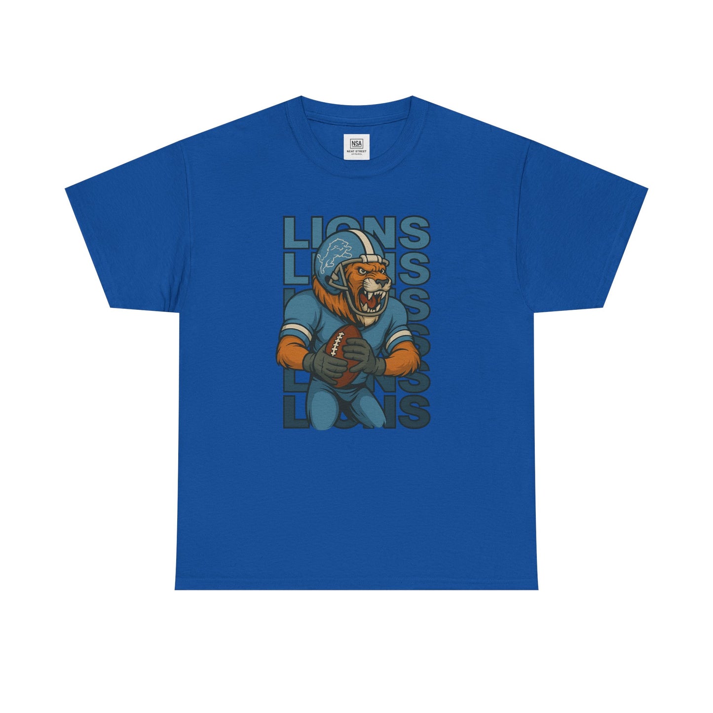 Lions Football Unisex Heavy Cotton Tee - Bold Graphic Tee for Fans