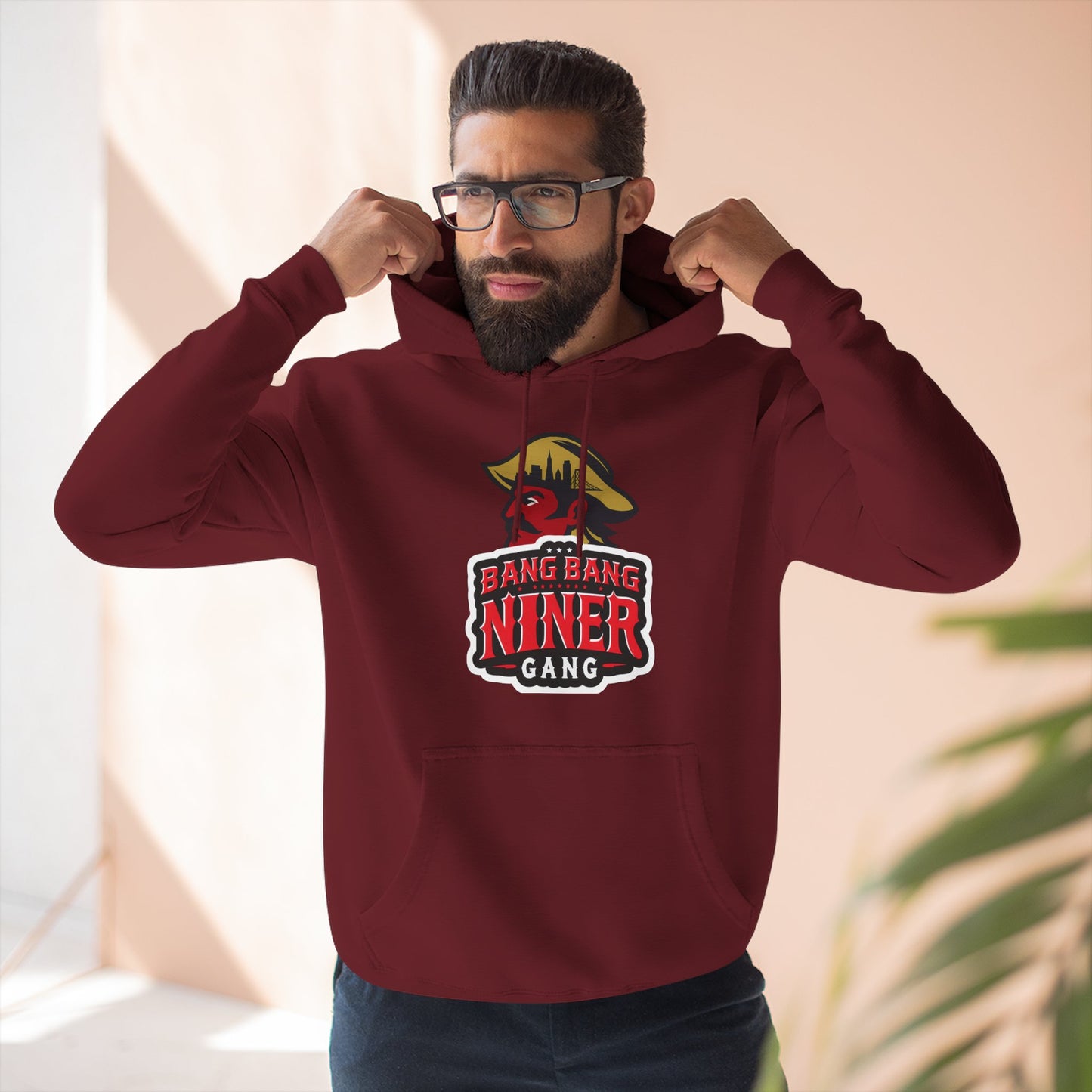 Niner Gang Logo Hoodie — 'Bang Bang Niner' Fleece Pullover