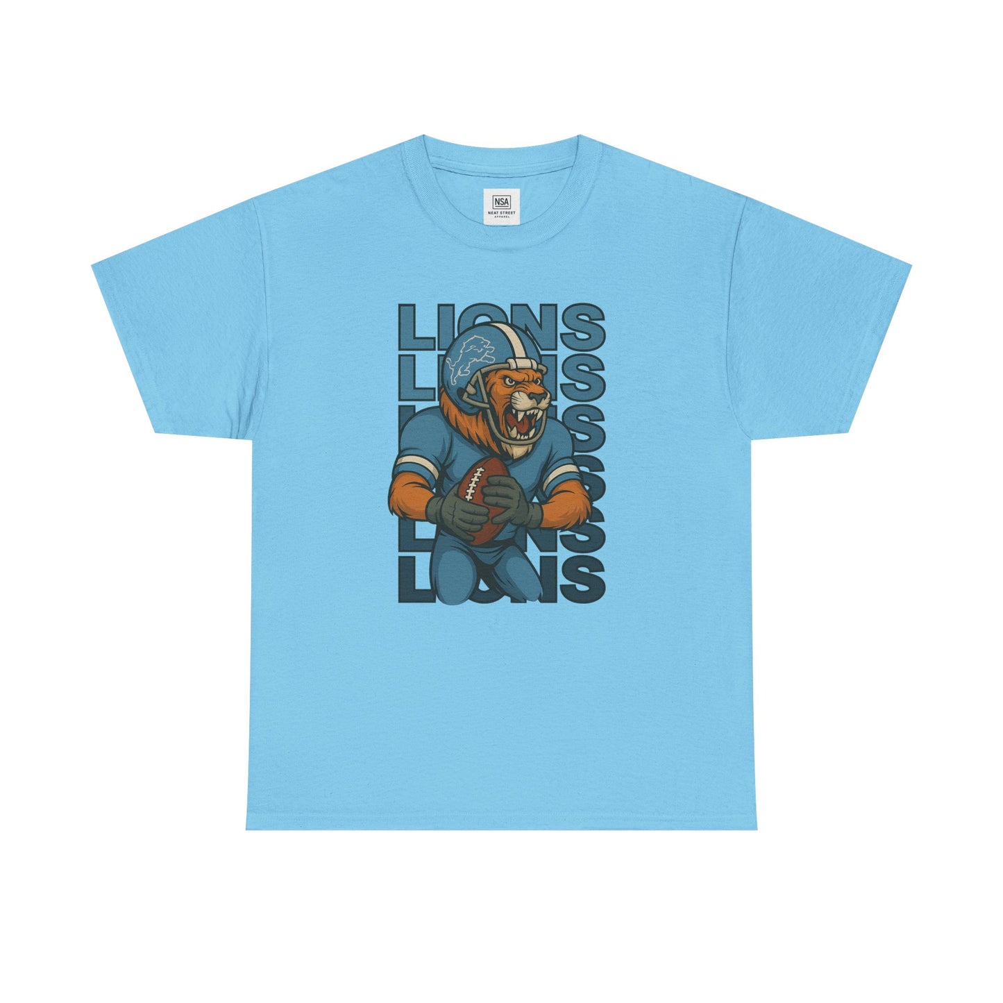 Lions Football Unisex Heavy Cotton Tee - Bold Graphic Tee for Fans