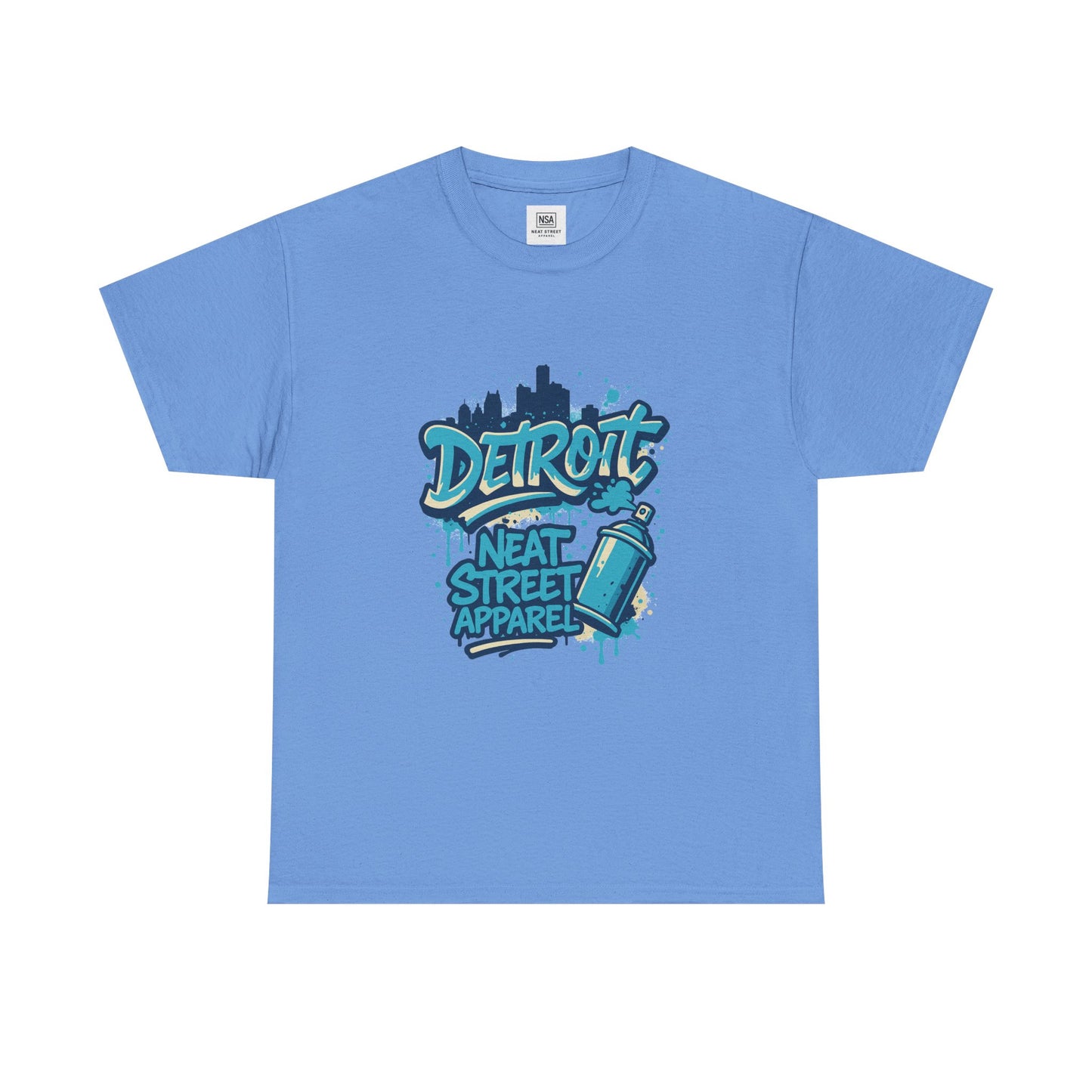 Detroit Street Art Unisex Heavy Cotton Tee - Urban Style Graphic T-Shirt