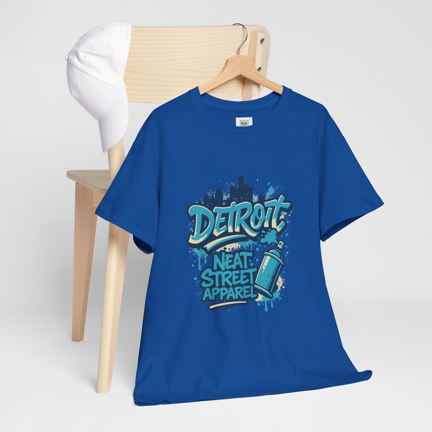 Detroit Street Art Unisex Heavy Cotton Tee - Urban Style Graphic T-Shirt