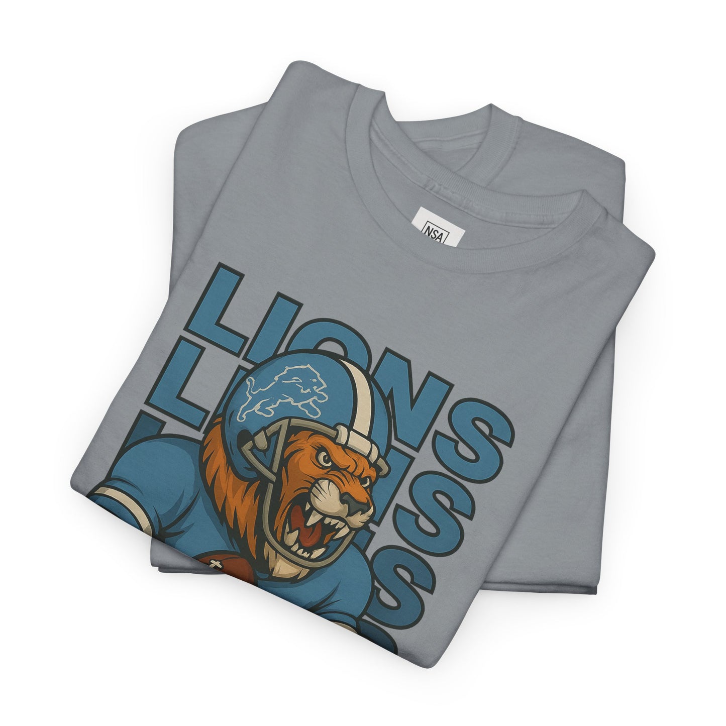 Lions Football Unisex Heavy Cotton Tee - Bold Graphic Tee for Fans