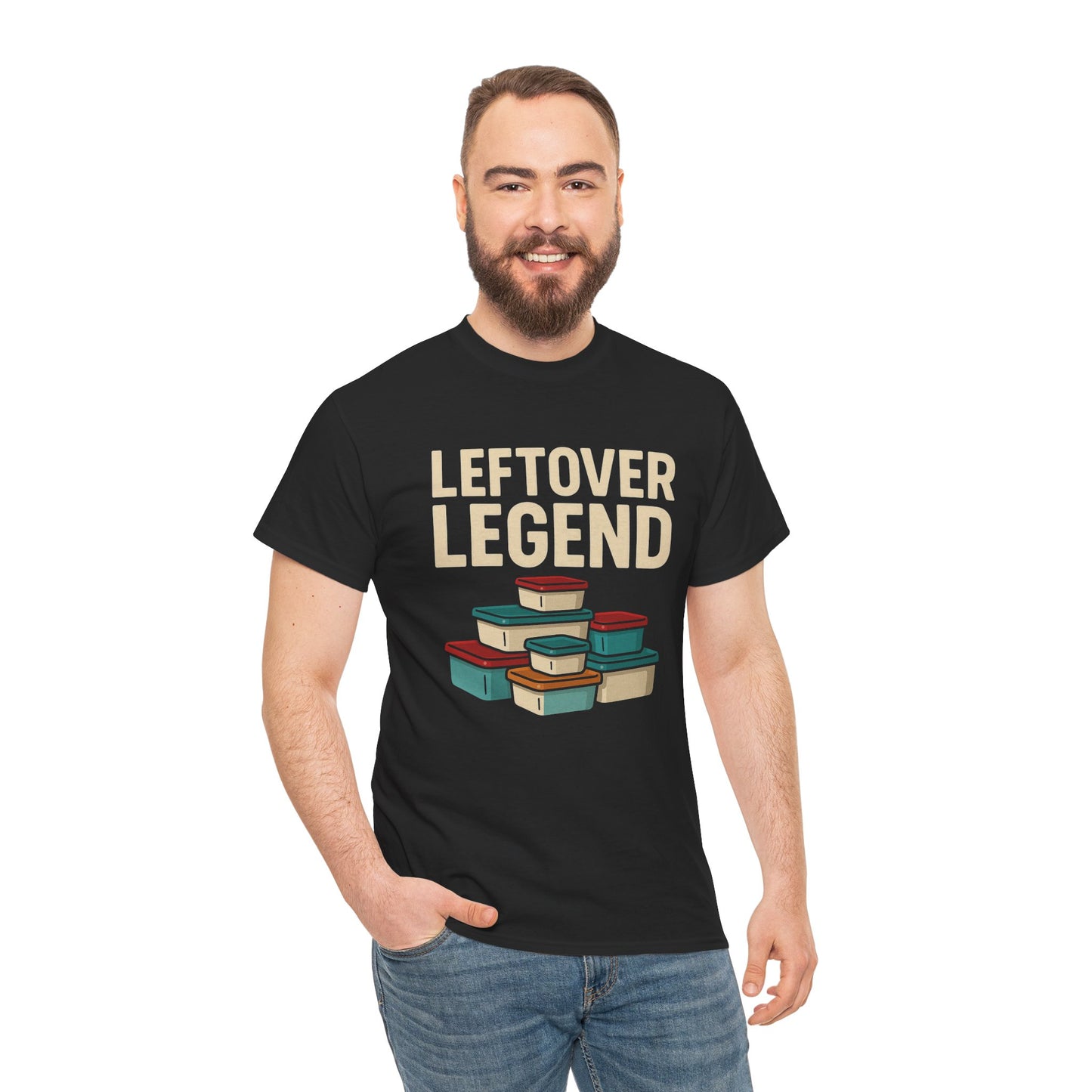Leftover Legend Unisex Heavy Cotton Tee - Fun Foodie Shirt, Perfect for Meal Prep Lovers, Great Gift for Foodies, Casual Wear, Kitchen Humor
