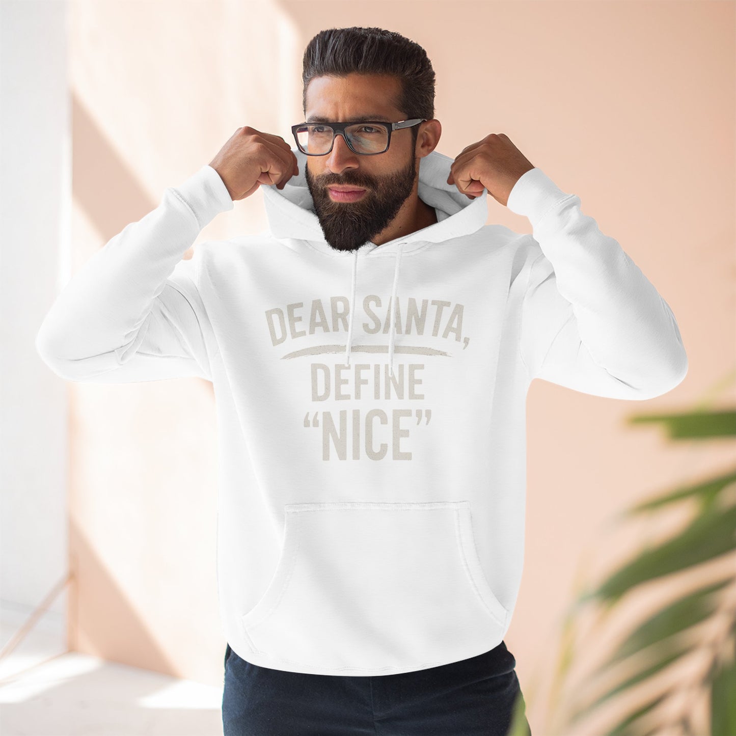 Holiday Humor Fleece Hoodie - 'Dear Santa, Define Nice