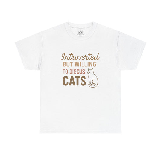 Introverted Cat Lover Tee - Unisex Heavy Cotton Shirt