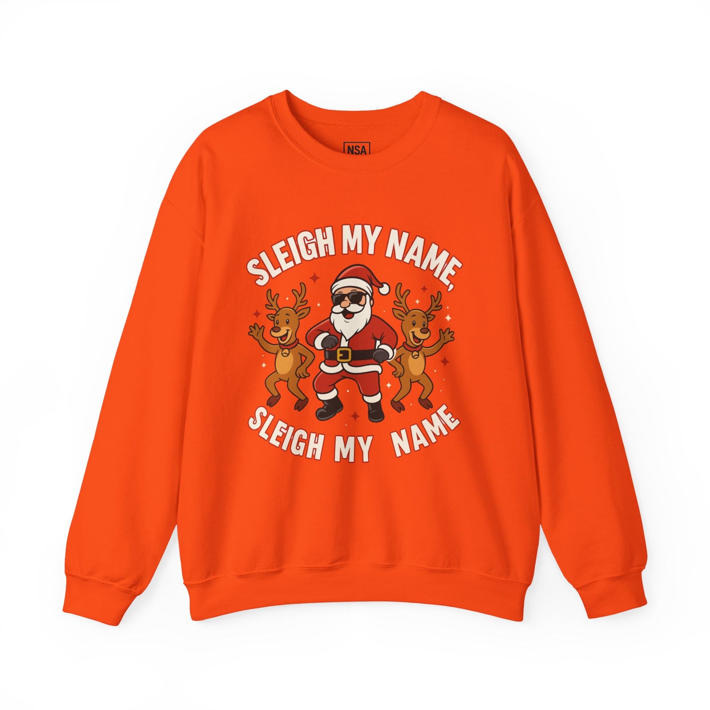 Santa Sleigh My Name Sweatshirt, Unisex Holiday Crewneck, Christmas Gift, Funny Sweatshirt, Cozy Winter Apparel