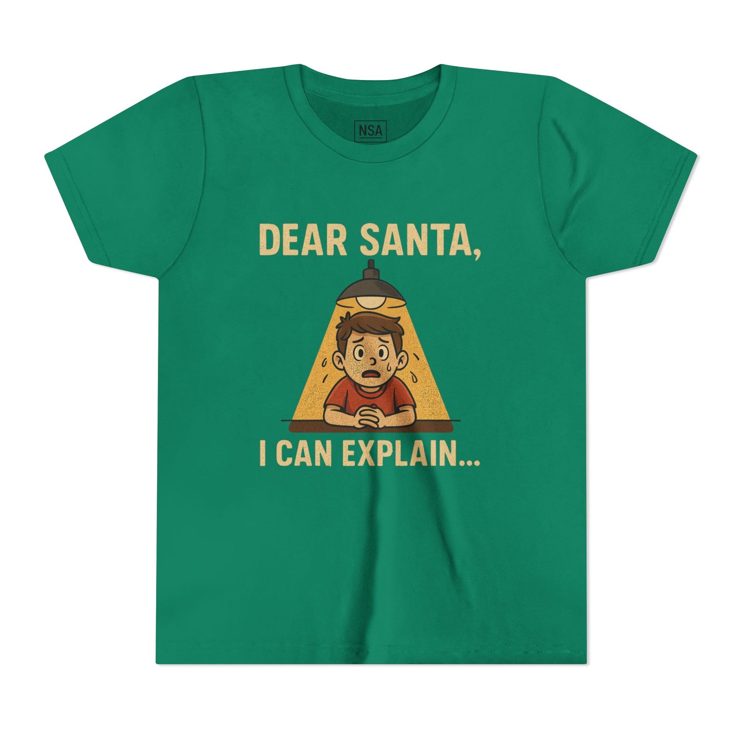 Youth Short Sleeve Tee - "Santa, I can Explain"
