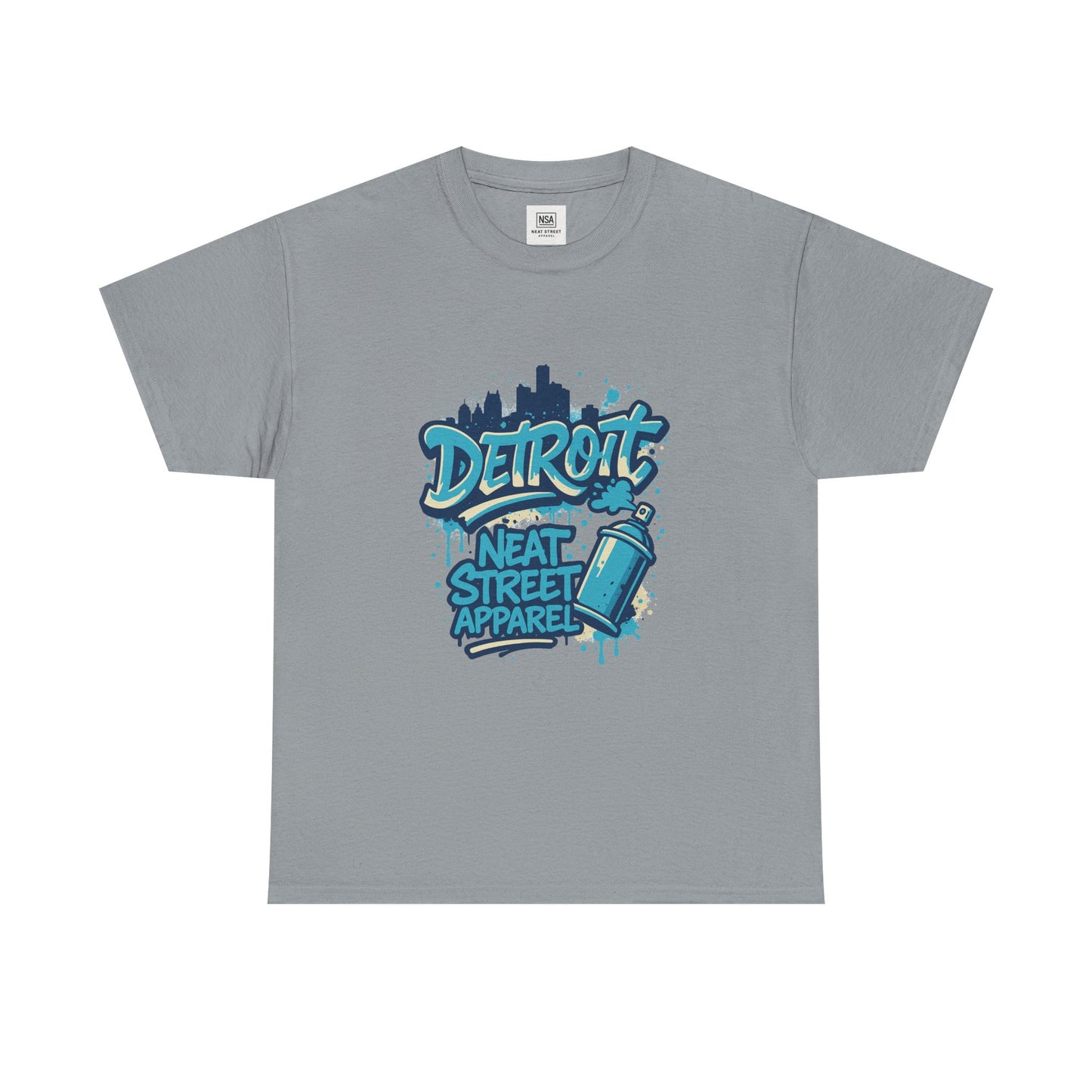 Detroit Street Art Unisex Heavy Cotton Tee - Urban Style Graphic T-Shirt