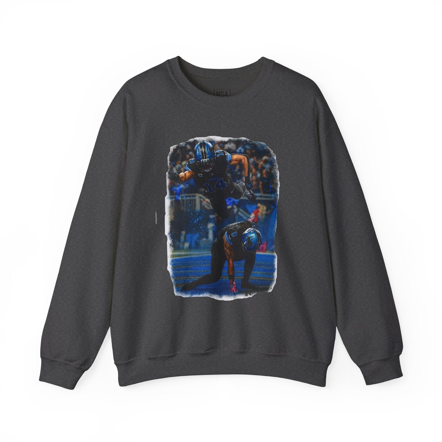 Football Tackle Crewneck Sweatshirt — Vintage Game Action Graphic