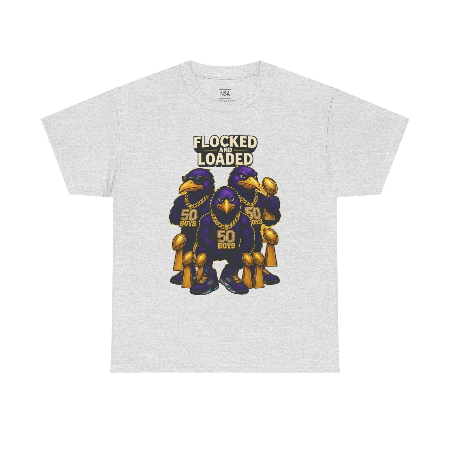 Detroit Ravens Flocked and Loaded Unisex Heavy Cotton Tee