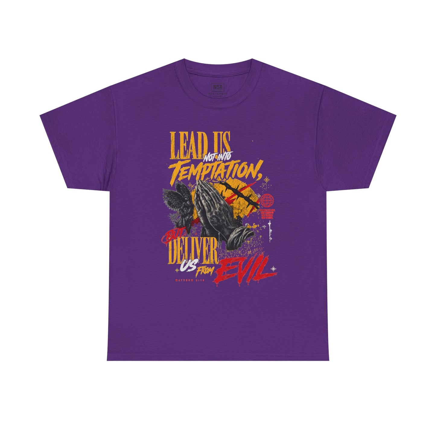 "Lead Us Not Into Temptation, Deliver Us From Evil" Graphic T-Shirt