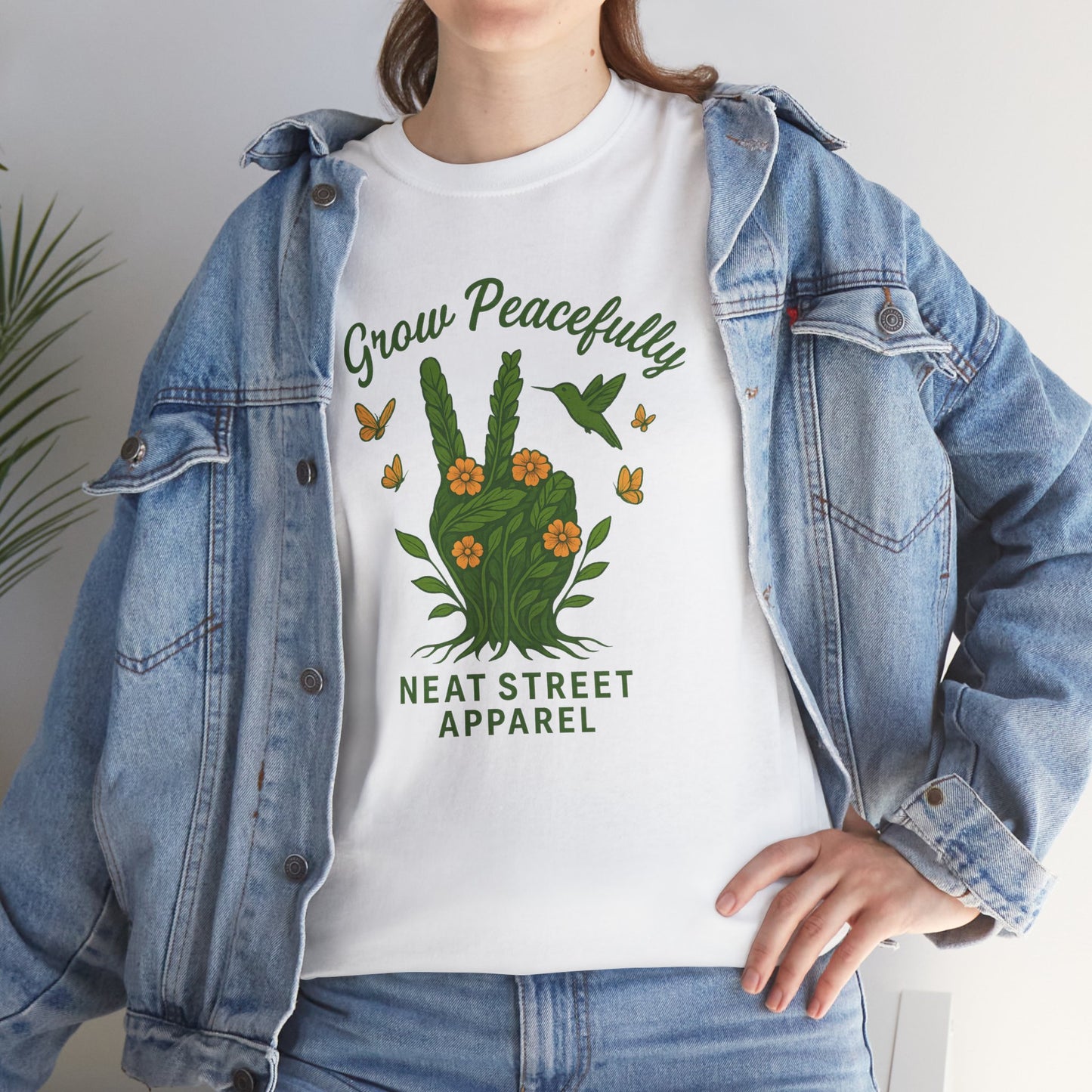 Grow Peacefully Unisex Heavy Cotton Tee